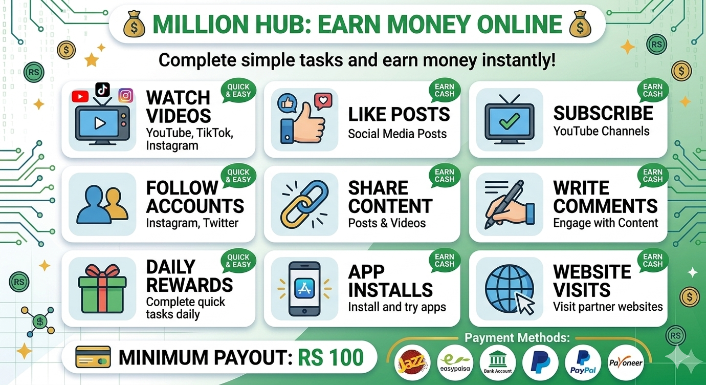Million Hub Earn Money Online Simple Tasks